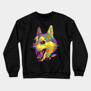 Pun Dog Meme Rainbow Painting Crewneck Sweatshirt